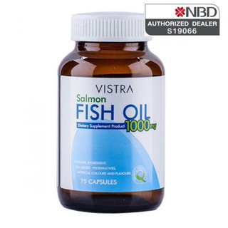 Vistra Salmon Fish Oil 1000 MG 75 เม็ด วิสทร้า น้ำมันปลาแซลมอน ฟิชออย 1000 มก Exp.5/11/25