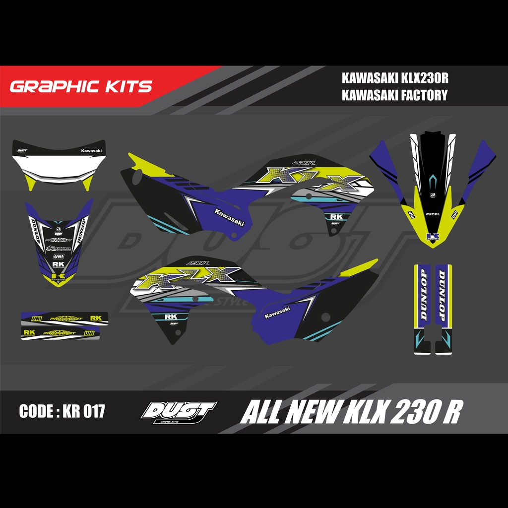 สติ๊กเกอร์ KLX 230R KAWASAKIทั้งคัน Graphic kit สติ๊กเกอร์เคลือบเงา สุดคุ้ม