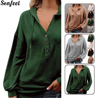 Seafeel_ เสื้อกันหนาวสีพื้นสําหรับผู้หญิง