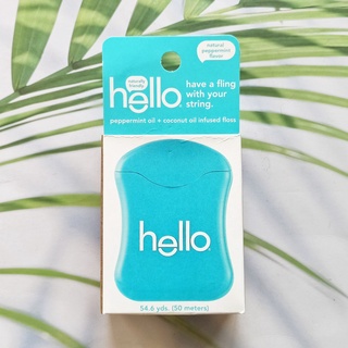 ไหมขัดฟัน White Floss, Natural Peppermint Flavor 50 m (Hello®)