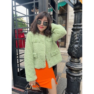 Teddy Jacket in pistachio green