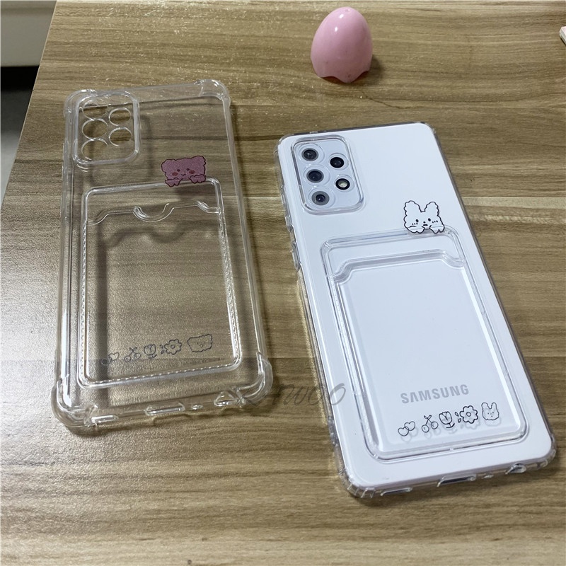 เคสโทรศัพท์มือถือแบบนิ่ม TPU ใส พร้อมช่องใส่บัตร ลายการ์ตูน สําหรับ Samsung A51 A71 A52 A72 S20 Plus A21S A32 ราคา ถูกที่สุด ดีลบีเคเค แกลเลอรีภาพที่ 7