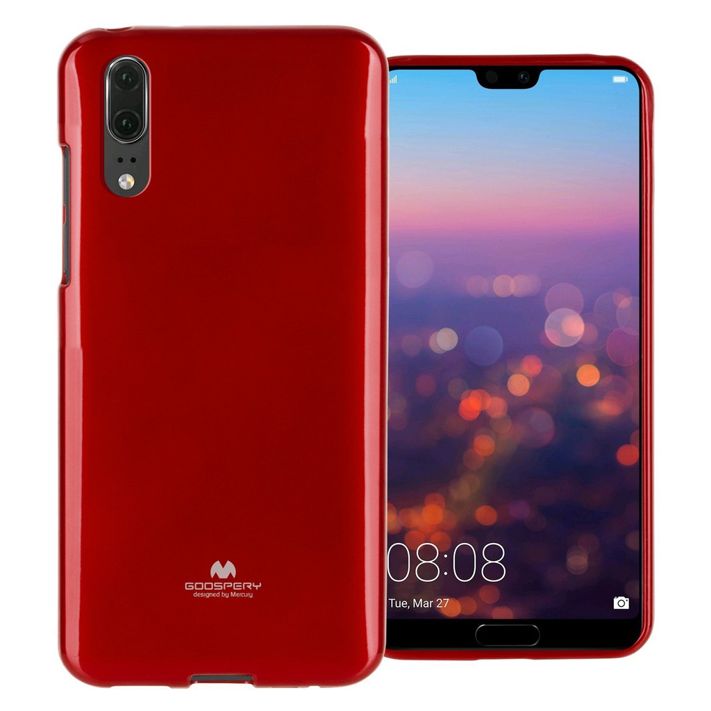 เคส Huawei P20, P20 Pro Case รุ่น Mercury Goospery Pearl Jelly สีแดง (เคส TPU แบบนิ่ม)