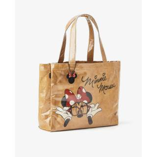 Zara Minnie Mouse กระเป๋าถือกระเป๋าสะพายไหล่ Tote Bag / Minnie Mouse Tote Bag สไตล์เกาหลี