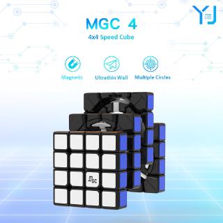 Yj MGC4 4x4 ลูกบาศก์ความเร็วแม่เหล็ก สีดํา yj mgc M Stickerless yj mgc 4x4x4 Puzzle Yongjun Rubiks Cube ของเล่นสําหรับเด็ก