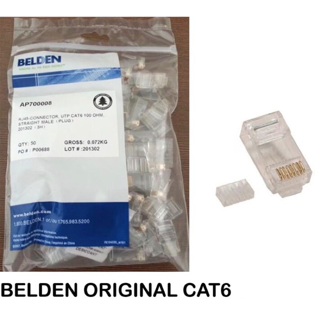 ขั้วต่อ RJ45 CAT6e BELDEN rj