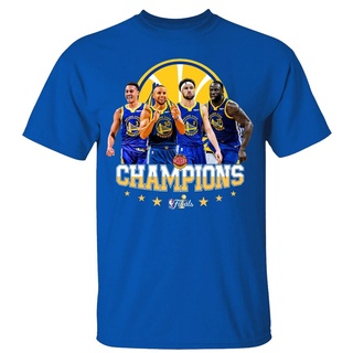 ผ้าฝ้ายแท้เสื้อยืด พิมพ์ลาย Golden State Warriors NBA Finals Champi0ns Trophy สําหรับผู้ชาย และผู้หญิงS-4XL