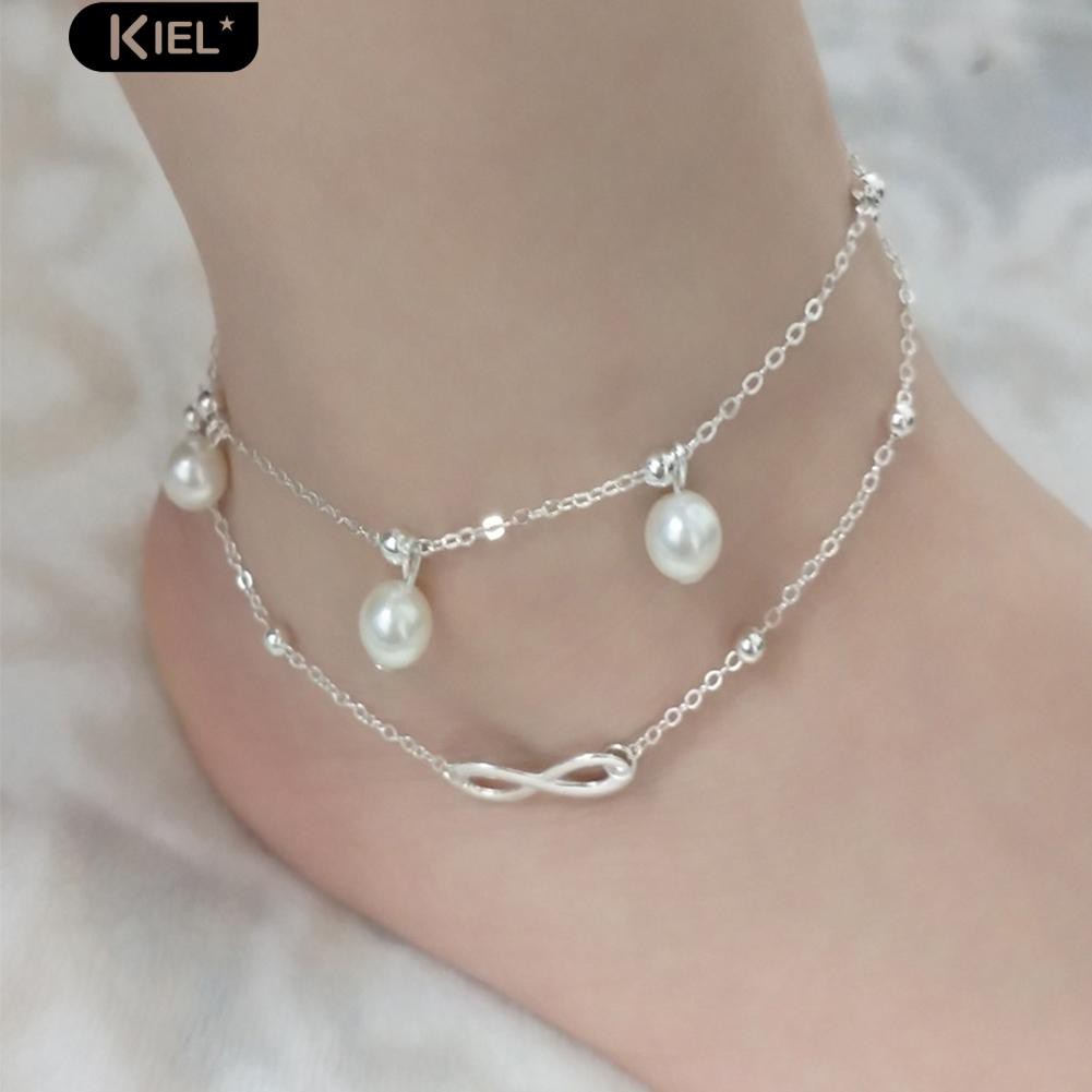 สร้อยข้อเท้าโซ่ ประดับลูกปัด เครื่องประดับสำหรับสตรี