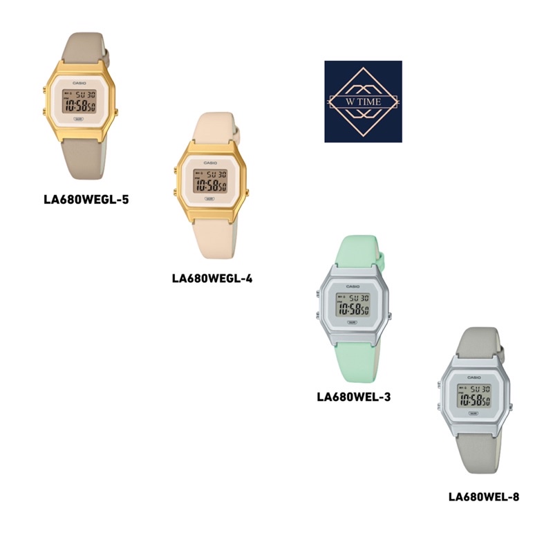 Casio ของแท้ รุ่น LA680WEGL/LA680WEL นาฬิกาข้อมือสำหรับผู้หญิง