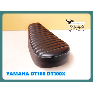 YAMAHA DT100 DT100X "EDDIE MOTO" "BLACK" COMPLETE SEAT with "WHITE" STITCHING  // เบาะ เบาะรถมอเตอร์ไซค์ สีดำ ลอนด้ายขาว