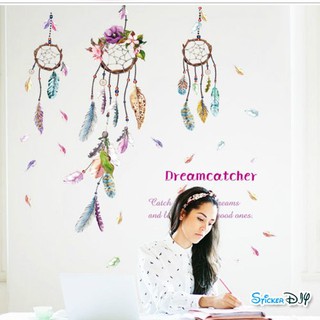 Transparent wall sticker สติ๊กเกอร์ติดผนัง Dreamcatcher สไตล์C(กว้าง100cm.xสูง105cm.)