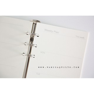 รีฟิว ไส้กระดาษสมุดโน๊ต รายสัปดาห์ Weekly Planner - DIY Notebook Refill ขนาด 9.4 x 17.1 cm (รหัส 1413-0003)