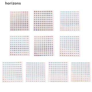 [horizons] สติกเกอร์ตัวเลขดิจิทัล มีกาวในตัว ทรงกลม กันน้ํา สําหรับติดตกแต่งเล็บ 1-1000 (h)