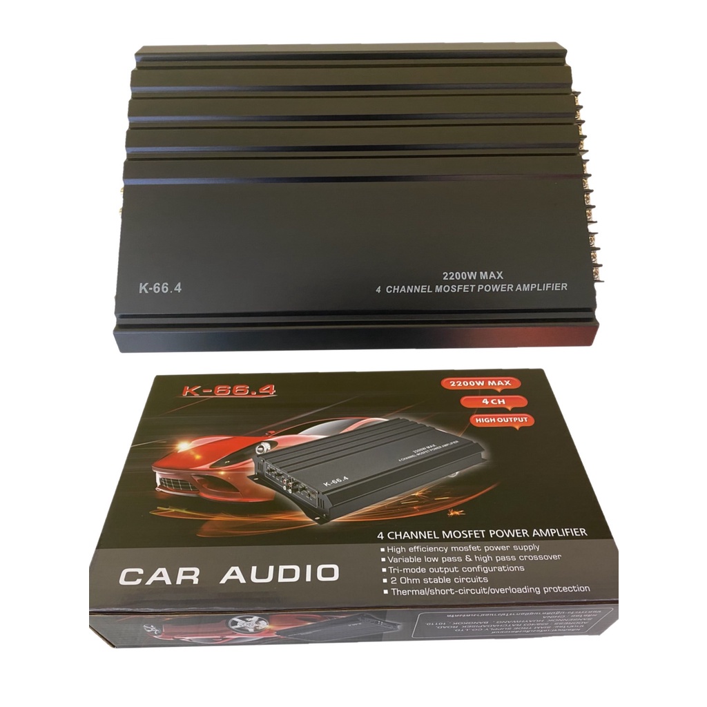 เพาเวอร์แอมป์ CLASS AB 4CH 2200W เพาเวอร์แอมป์รถยนต์ เพาเวอร์ติดรถยนต์ เพาเวอร์ Class AB 4ชาแนล แอมป