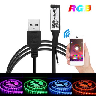 สาย USB ควบคุมแถบไฟ RGB 5v. ผ่านแอป บลูธูท Smart RGB Bluetooth Timer Suitable LED Controller USB for 5V 3528 5050 RGB