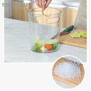 YOklahoma Transparent Trash Can Desktop Storage Bucket PET Plastic Waste Basket Clear Kitchen Living Room Ice Pail