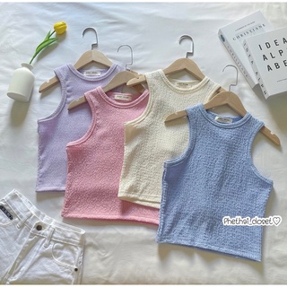 ♡Tank top♡รุ่นผ้าฟู~เสื้อกล้ามน่ารักสีแคนดี้