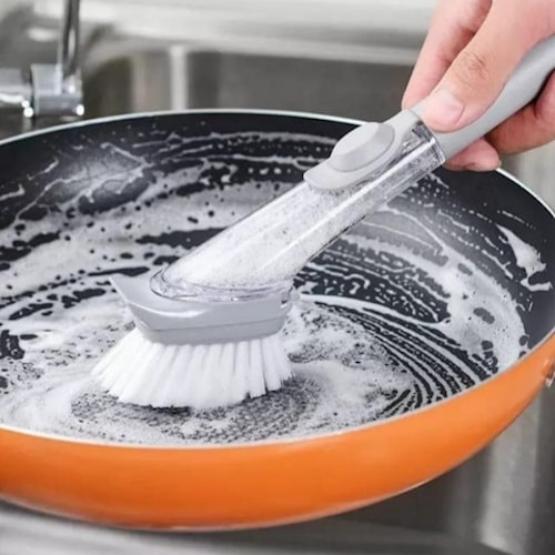 POT WASHING BRUSH STICK DISHWASHING BRUSH PAN KITCHEN แปรงทําความสะอาดแปรงตู้ทําสบู่ฟังก์ชั่น MULTIF