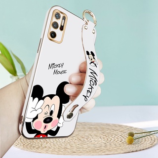 เคสโทรศัพท์มือถือ TPU นิ่ม ลายการ์ตูนมิกกี้เมาส์ พร้อมสายรัดข้อมือ หรูหรา สําหรับ Xiaomi Poco M3 Pro M4 Pro 5G X4 NFC X4 GT X3 GT