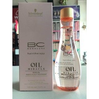 Schwarzkopf BC Bonacure Oil Miracle Rose Oil Hair &amp; Scalp Treatment 100ml (สูตรอ่อนโยน)