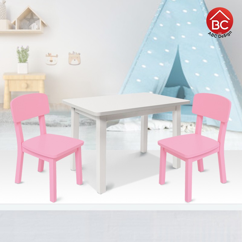 ABC Design ชุดโต๊ะเด็กเล็ก size S+ท็อดเลอร์2ตัว โต๊ะกิจกรรมเด็กอนุบาล ใช้กับเด็กสูงไม่เกิน100ซม
