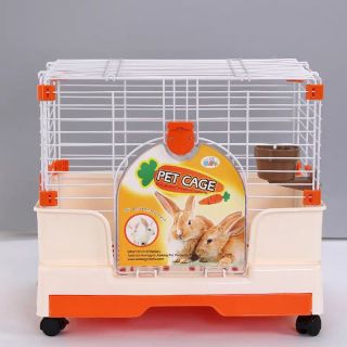 พรีออเดอร์ PET CAGE สีพาสเทล กรงกระต่าย แกสบี้ ยกขอบสูง มีลิ้นชัก กรงสัตว์เลี้ยง