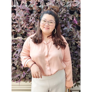 ❤SILKY SHIRT❤ เสื้อเชิ้ตแขนยาวสำหรับสาว Plus size  ผ้า Silk Satin อย่างดี นิ่มลื่น ใส่สบายมากๆ พร้อมส่งทุกแบบ