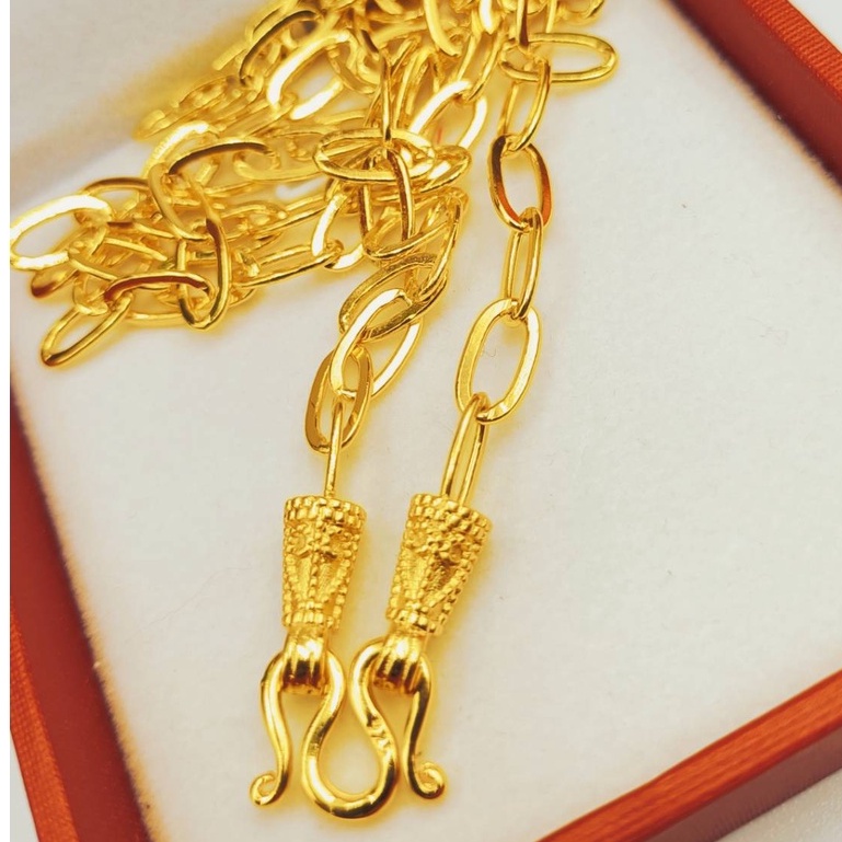 jewelryshop365K314 สร้อยคอ ลายโซ่ฝรั่ง สร้อยทอง สร้อยพระ ไมครอนแท้24k ทองปลอม ทองโคลนนิ่ง เหมือนจริงที่สุด