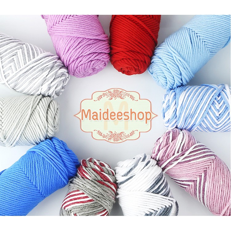 ไหมพรมคอตตอน 8Ply น้ำหนัก100กรัม #3 💥 มีเก็บเงินปลายทางค่ะ