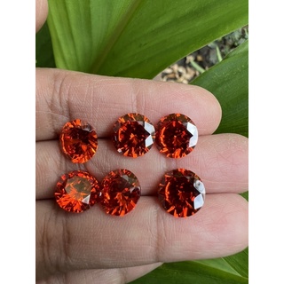 Cz orange 8.0mm 2 pieces cubic zirconia