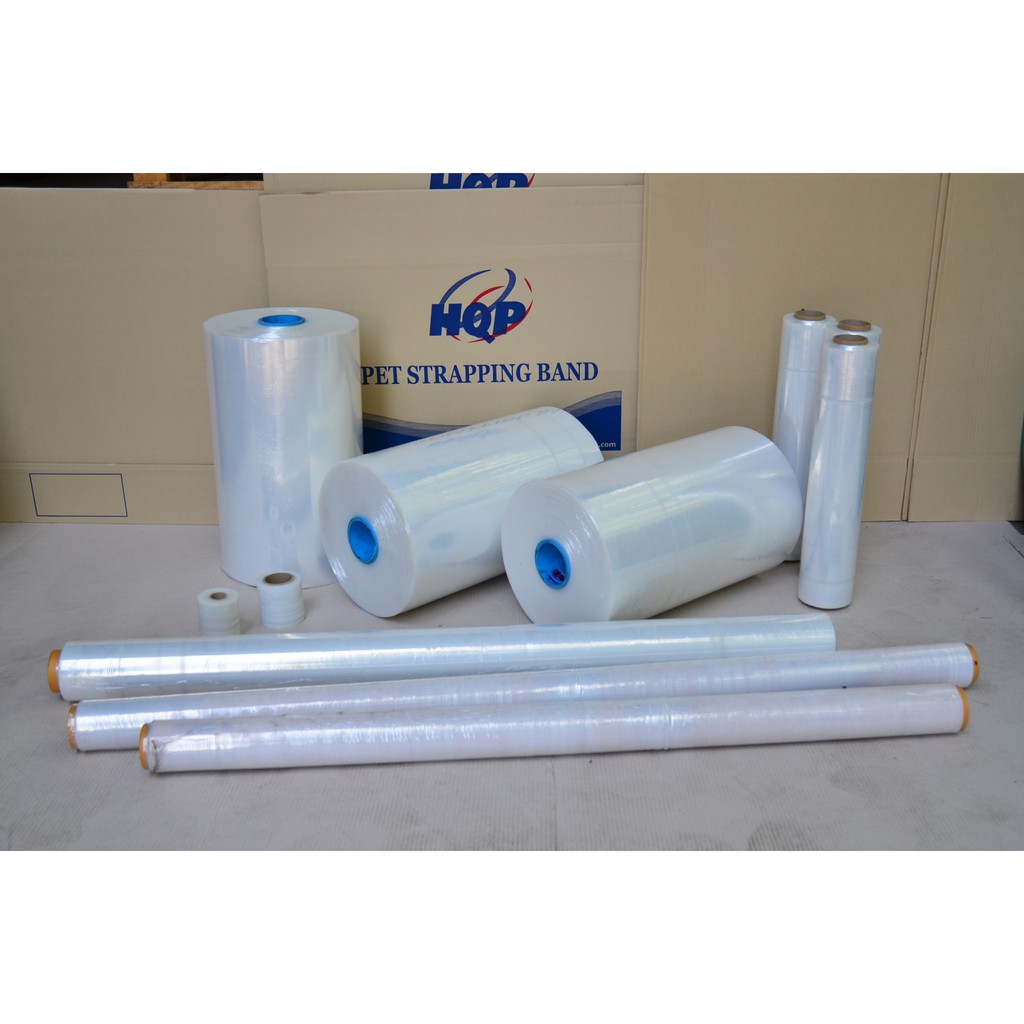 ฟิล์มยืด/ ฟิล์มพันพาเลท/ พลาสติกแรป/ Stretch Films/ PE film หนา 20 ไมครอน กว้าง 50/120/140 ซม.