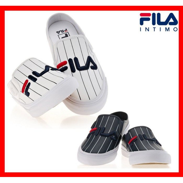 ❦❁☒FILA Classic Kicks Mule Half Lazy Half Slippers A total of four colors FS1SIA1151X All white and black stripes men s1