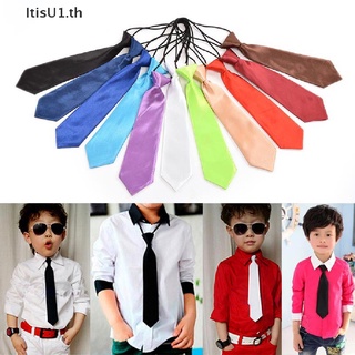 [ItisU1] เนคไทยางยืด สีพื้น 11 สี สําหรับเด็กผู้ชาย 1 ชิ้น