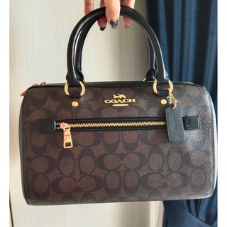 Coach หมอนรุ่นใหม่ ROWAN SATCHEL IN SIGNATURE CANVAS (COACH F83607) IM/BROWN/BLACK