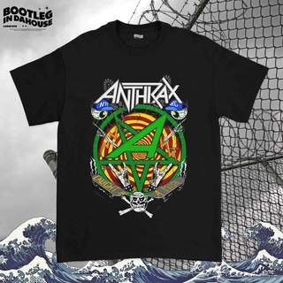 เสื้ เสื้อยืด พิมพ์ลายวง Anthrax Merchendise สําหรับผู้ชายS-5XL