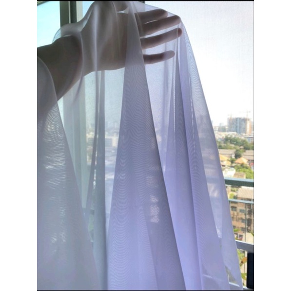 ผ้าชีฟอง สีขาว หน้า45นิ้ว