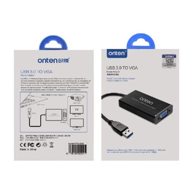 ONTEN รุ่น OTN-5201 ตัวแปลงสัญญาณ USB 3.0 to VGA Adapter