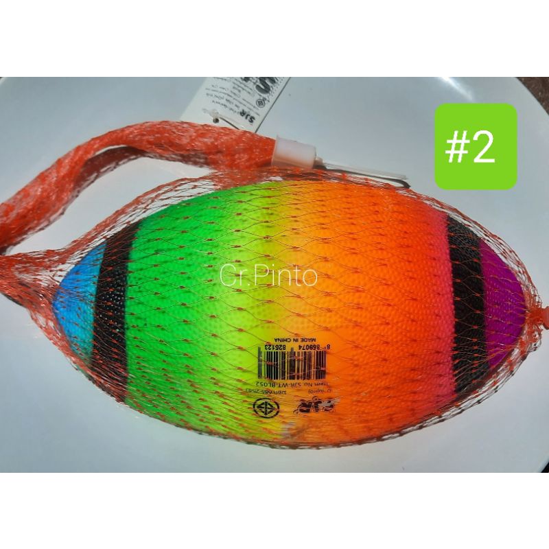 รักบี้ ชายหาด ยางนุ่มเด้ง สีรุ้งสดใส Beach Rugby Ball Colorful​ (bounce &​ soft**