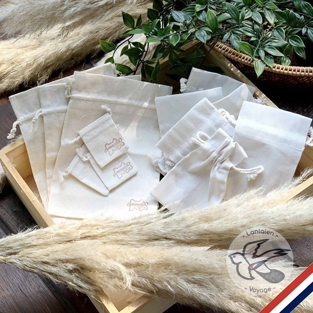 [ของแท้][สินค้าขายดี] Accessories Pouch ถุงผ้าดิบหูรูด [ถุงผ้าใส่อุปกรณ์]