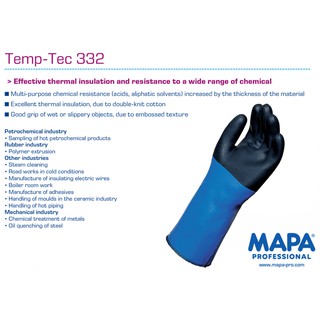 ถุงมือยางนีโอพลีน MAPA รุ่น TEMP-TEC332