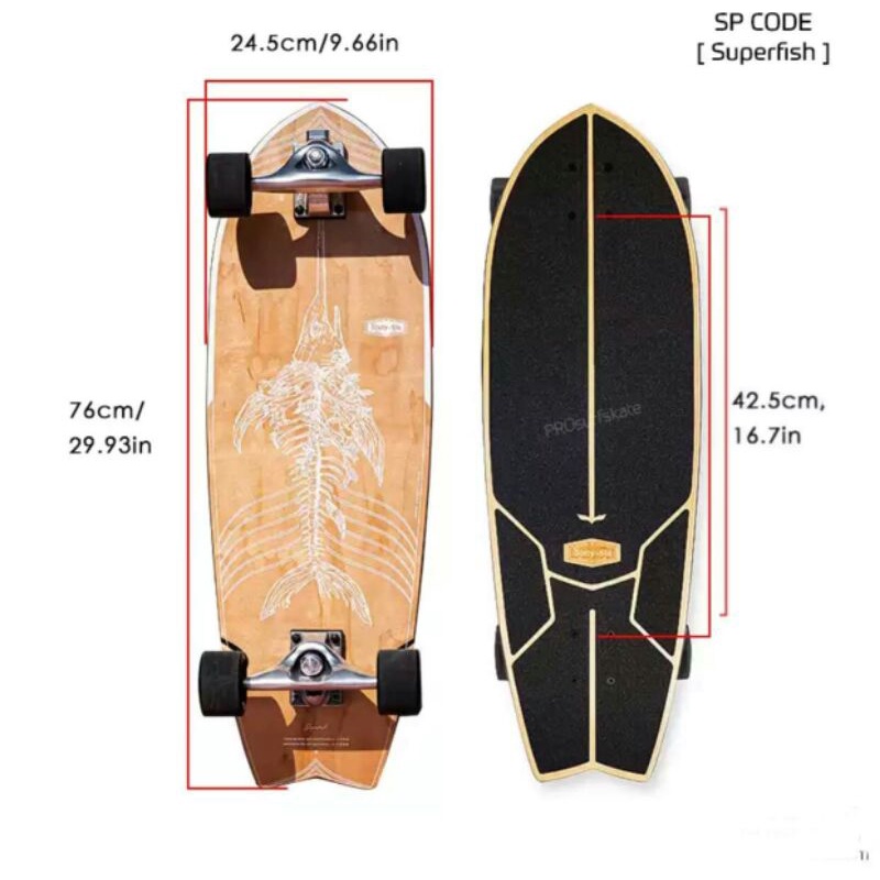 Sixty six surfskate superfish - Pro 30"🔥
