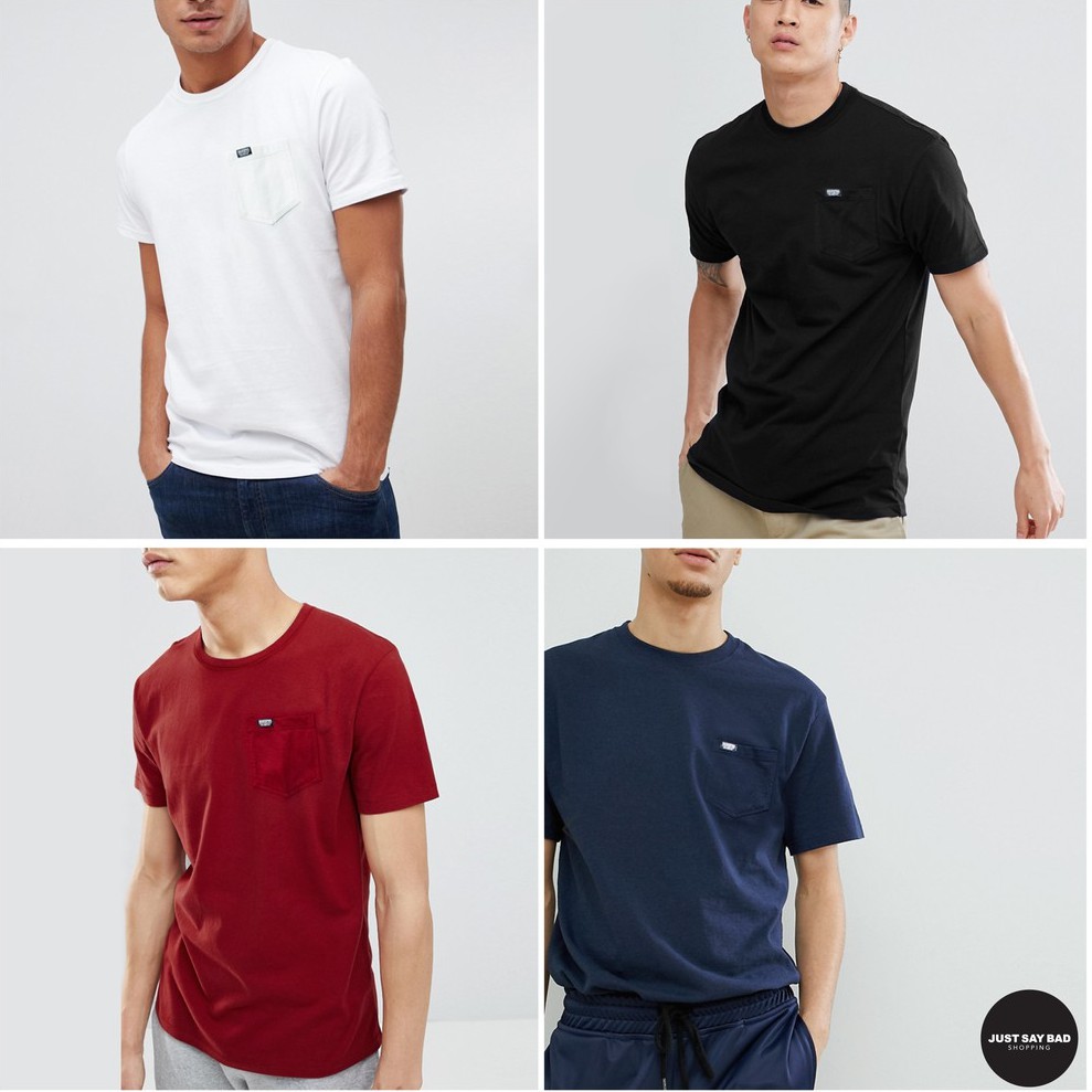 Just Say Bad ® เสื้อยืดมีกระเป๋า รุ่น Pocket Tee เสื้อยืดสีพื้น คอกลม เสื้อยืดผู้ชาย TP