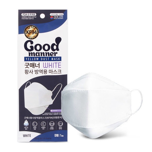 [เซต5ชิ้น] KF94 mask เกาหลี แท้100% //หน้ากากอนามัย Good Manner ฟิลเตอร์ 4 ชั้น Made in KR ป้องกันไว