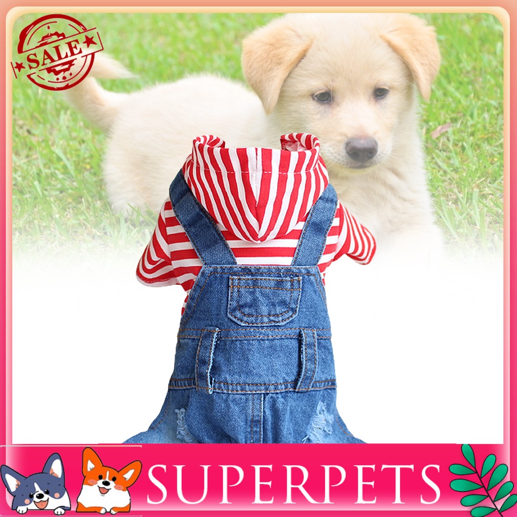 superpets Puppy Denim Clothes Four-legged Conjoined Windproof Clothes ...