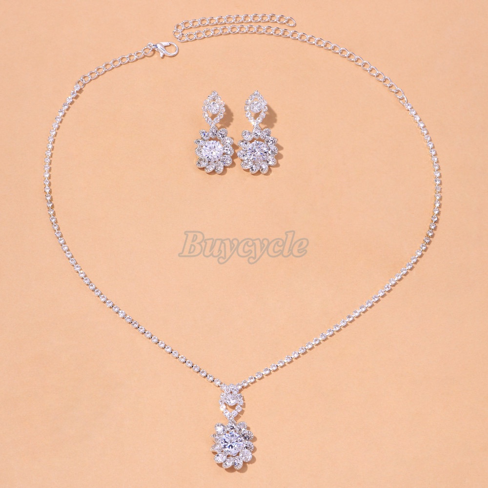 ชุดเครื่องประดับ สร้อยคอ อเนกประสงค์ ลายดอกไม้ สวยหรู สองชิ้น สําหรับผู้หญิง