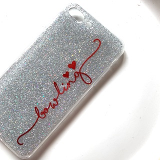 Full glitter case เคสกลิตเติร์เต็มเคสเพิ่มชื่อได้ทุกภาษา เปลี่นฟ้อนท์/กลิตเตอร์ได้