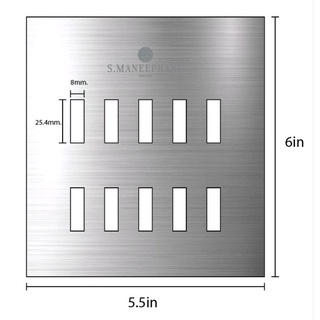 ป้ายสแตนเลส แฮร์ไลน์ กัดกรด ขนาด 5.5×6 นิ้ว (ทักแชท)