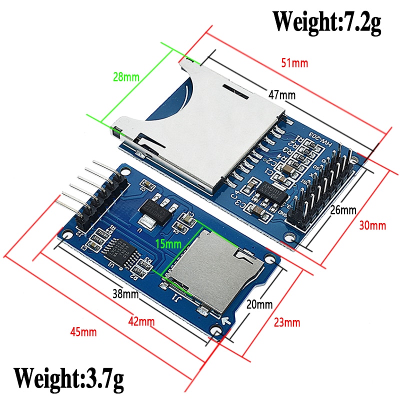 Micro SD Storage Expansion Board Micro SD TF Card Memory Shield Module SPI For Arduino
