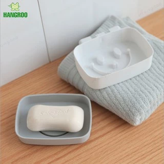 HANGROO H554 กล่องสบู่ ลายหน้ายิ้ม ที่วางสบู่ ใส่สบู่แบบก้อน ติดผนังได้ ไม่ต้องเจาะผนัง
