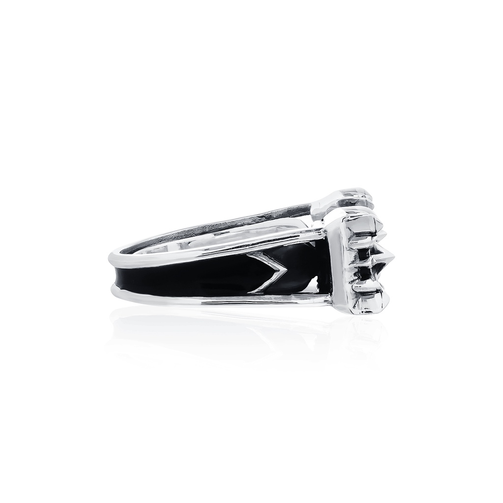 Rituals DuoStar ring  เงินแท้ แกะมือขัดเงาพิเศษพร้อมลงดำขับลาย  Rituals Star แทนดาว9ดวงที่สำคัญ ลงยาสีดำที่ก้านเเขนแหวน